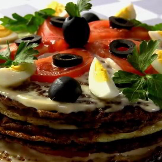 Рецепт печеночного торта с омлетом