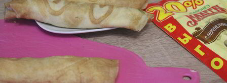 блинные роллы с крабовыми палочками и кукурузой. Шаг 9