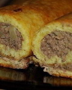 Сырный рулет с фаршем