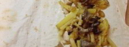 шаурма с грибами и курицей. Шаг 7