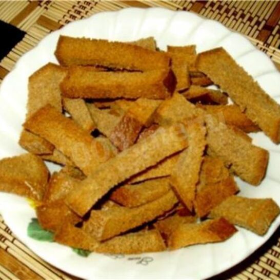 Рецепт чесночных сухариков с чесноком