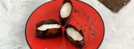 суши нигири и гунканы с лососем. Шаг 12