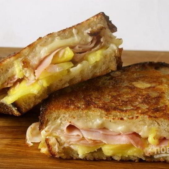 Рецепт сэндвича с ветчиной и ананасами