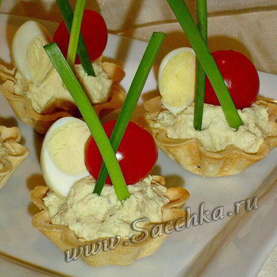 Рецепт праздничной закуски в тарталетках