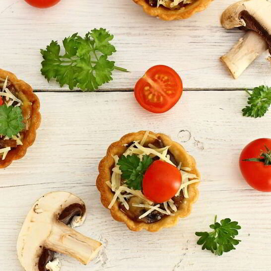 Рецепт тарталеток с грибами и сыром