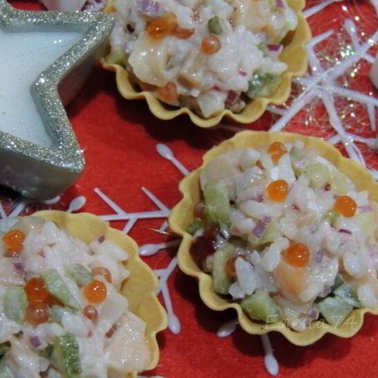 Рецепт тарталеток с семгой и икрой