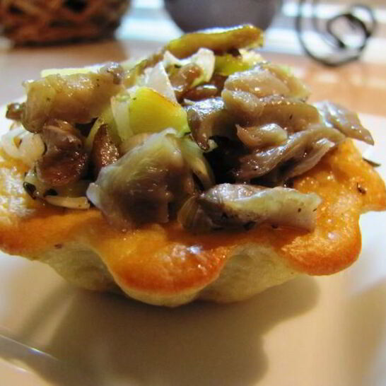 Рецепт тарталеток сырных с грибами