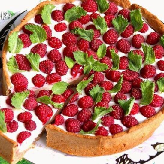 Рецепт шоколадна-творожного тарт-суфле с малиной