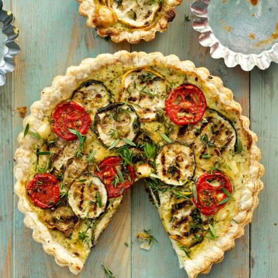 Рецепт тарта с цукини и помидорами