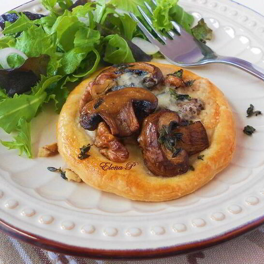 Рецепт тартов с грибами и грецкими орехами