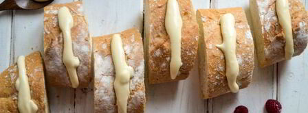 французские тосты с начинкой из сливочного сыра и малины. Шаг 5