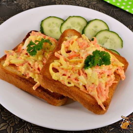 Рецепт тостов с морковно-сырным салатом
