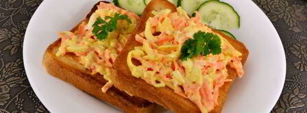 тосты с морковно-сырным салатом. Шаг 7