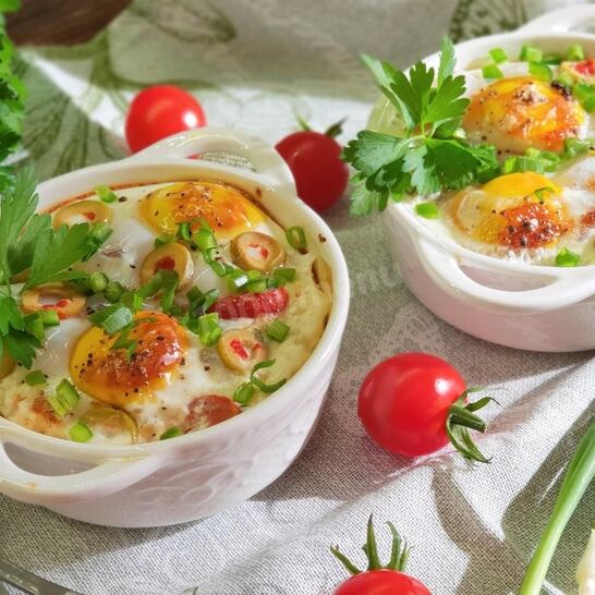 Рецепт питательной яичницы с тунцом