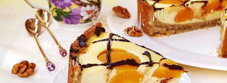 торт яичница с персиками и шоколадом. Шаг 11