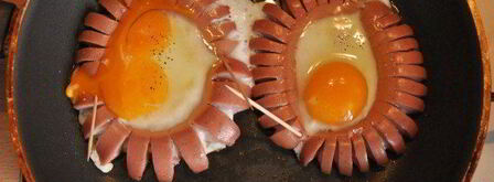 весенняя яичница с сосисками. Шаг 5