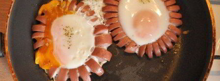 весенняя яичница с сосисками. Шаг 6