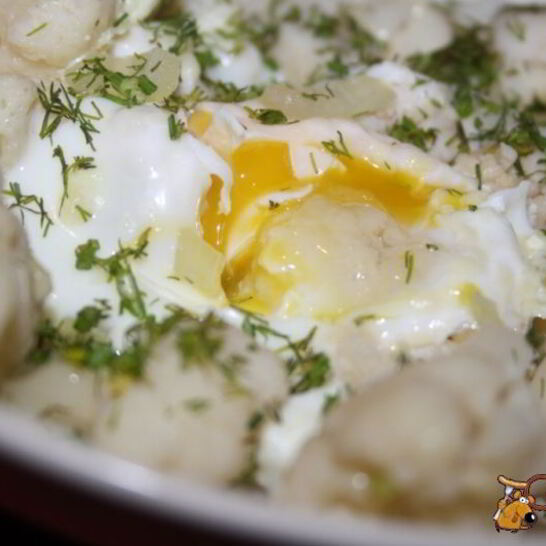 Рецепт яичницы с цветной капустой и пармезаном