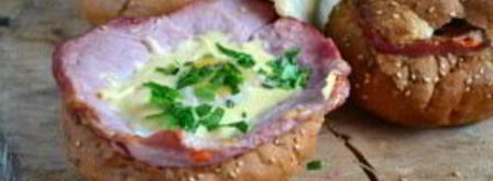 яичница в булочке с ветчиной. Шаг 6