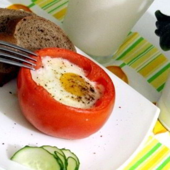 Рецепт яичницы в помидорах в духовке