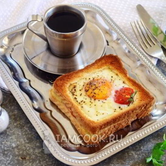 Рецепт яйца в хлебе в духовке