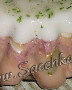 Двухцветное заливное с ветчиной