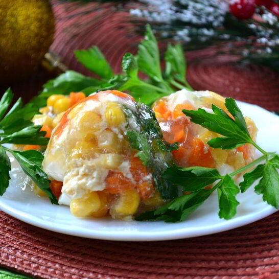 Рецепт овощного заливного в яичной скорлупе