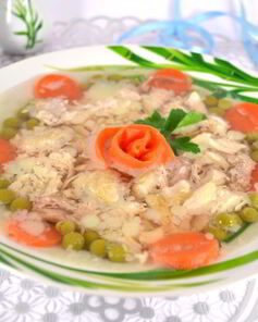 Заливное из курицы со свининой в мультиварке