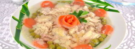 заливное из курицы со свининой в мультиварке. Шаг 8